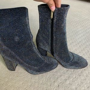 SPARKLE glitter blue ankle boots. Great condition